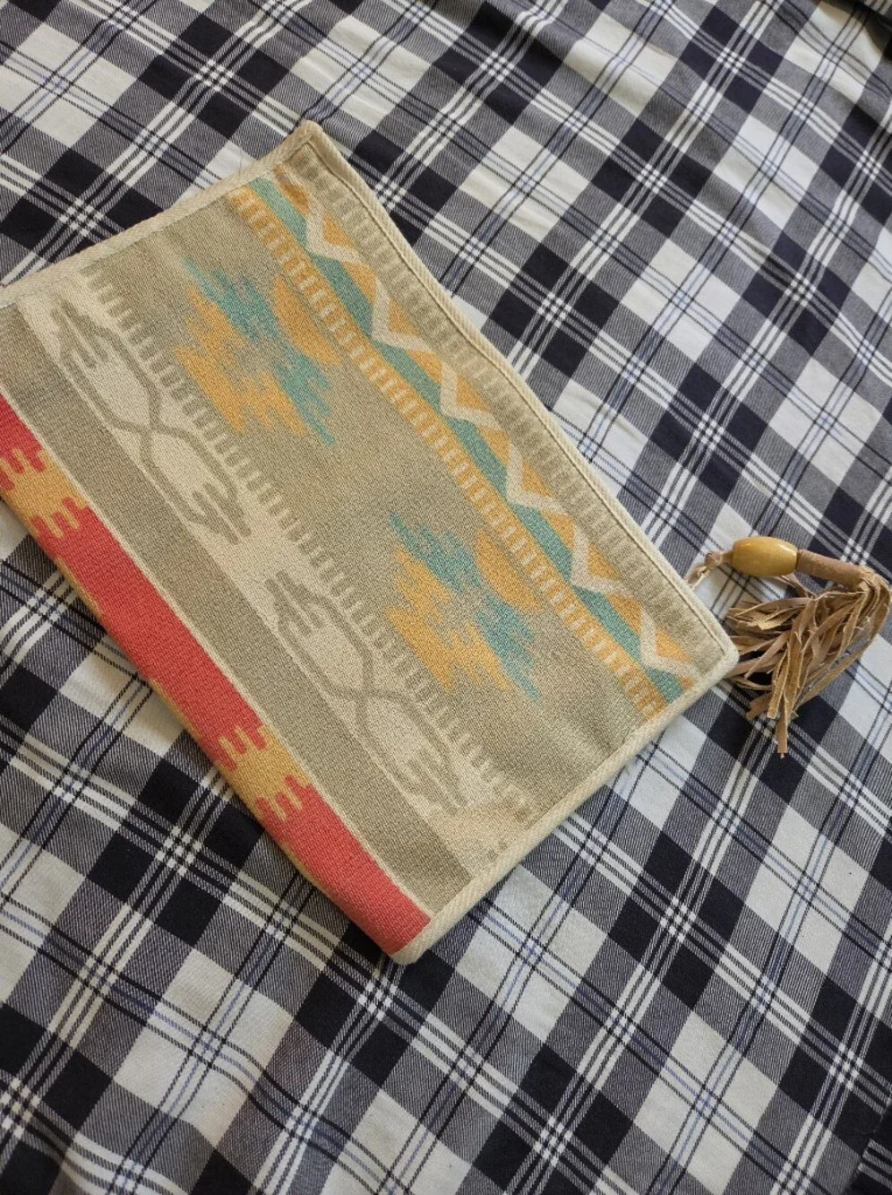 Southwestern Cotton Tribal Aztec Print Clutch